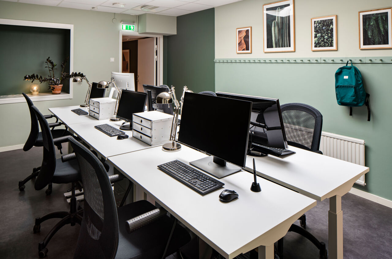 Kontorslandskap för att hyra kontorsplatser på kontorshotell på Södermalm, Stockholm 